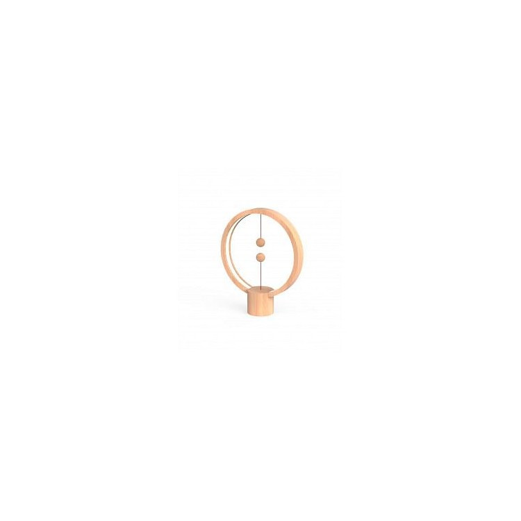 Lampe LED Heng ronde en bois clair avec interrupteur magnétique - Allocacoc