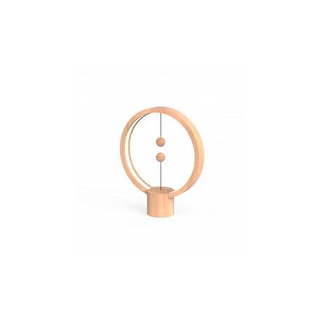 Lampe LED Heng ronde en bois clair avec interrupteur magnétique - Allocacoc